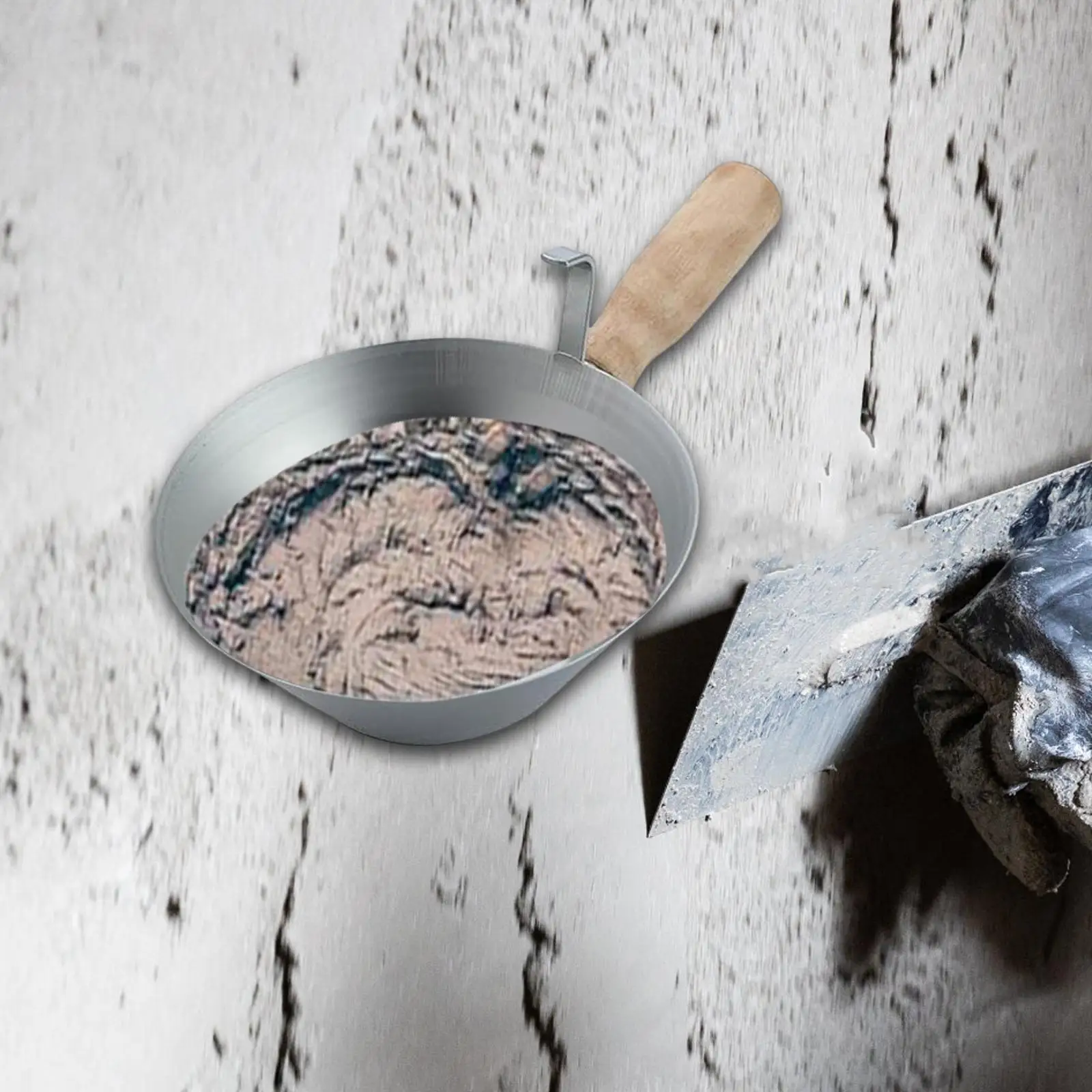 Ведро для цемента с деревянной ручкой Цементная чаша каменщика раствора ремонт