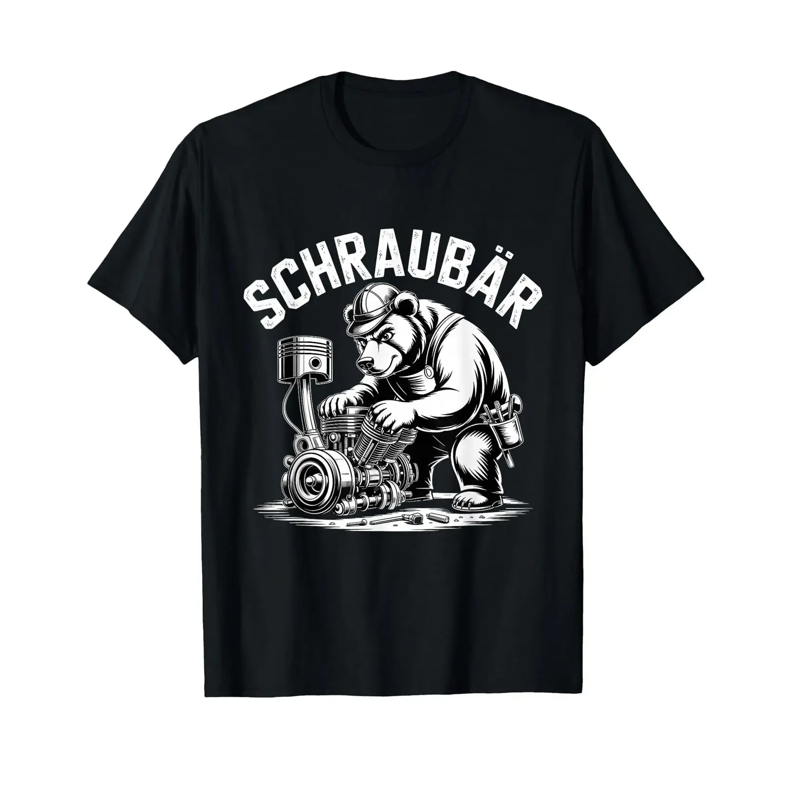 Фото Футболка Schraubär Automotive Mechatronics Technician Car Mechanic, винтажная, с эффектом потертости, с принтом, удобная дизайнерская одежда для мужчин. №1