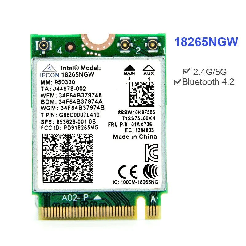 Трехдиапазонный беспроводной адаптер AC 18265 Wi-Fi 2 4G/телефон для Intel 18265NGW Bluetooth 4 867