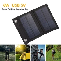 6w 5v solar panel cell waterproof folding charger battery solar panel for mobile phone outdoor solar plate generator power bank