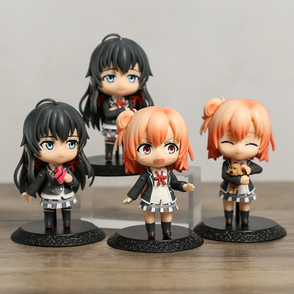 

4pcs 10cm My Teen Romantic Comedy SNAFU Yukinoshita Yukino Yuigahama Yui Cute Toys Figure Model Dolls