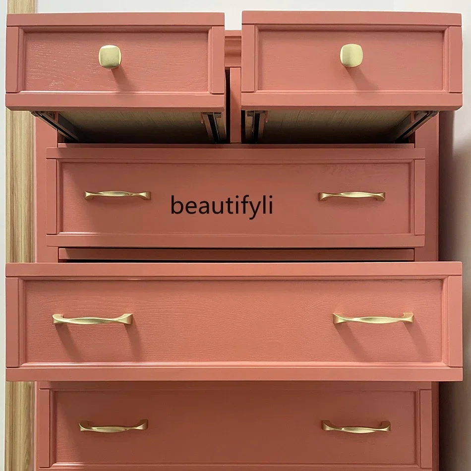 Дизайнерский шкаф с шестью комодами простой шкафчик встроенный из массива