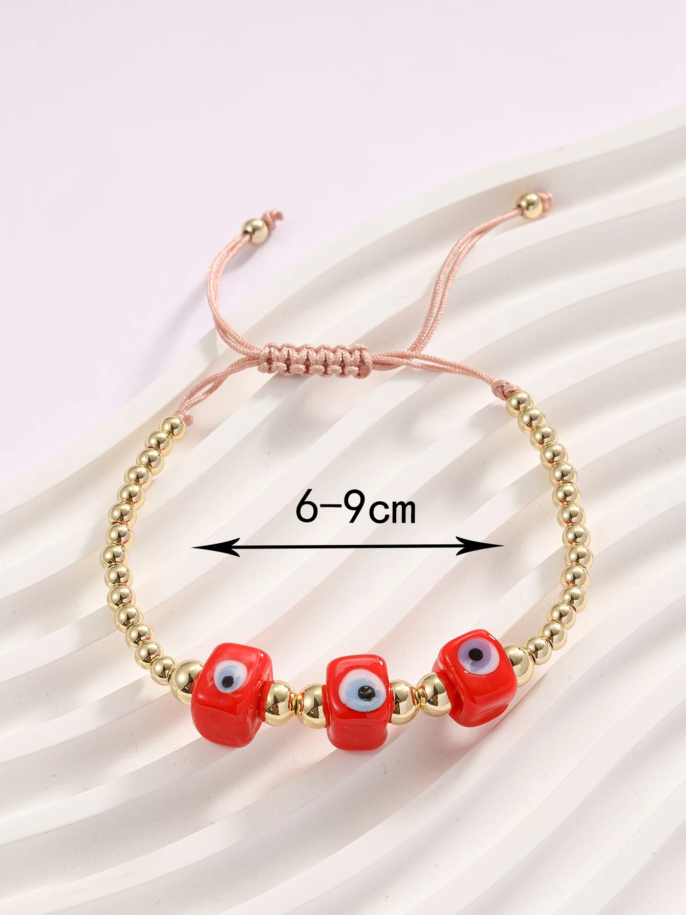 Bohemian Fashion Colorful Three Layer Rice Bead Bracelet Devil's Eye Adjustable Beaded Original Women's Bracelet