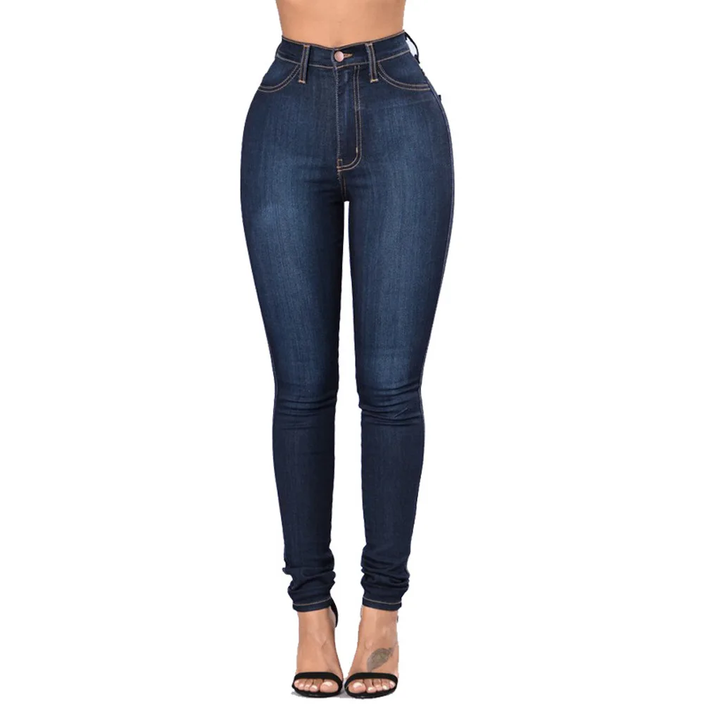 Woman High Waist Skinny Jeans High Stretch Slim Pencil Jeans Fashion Casual Small Feet Pants Female Spring and Summer Clothing