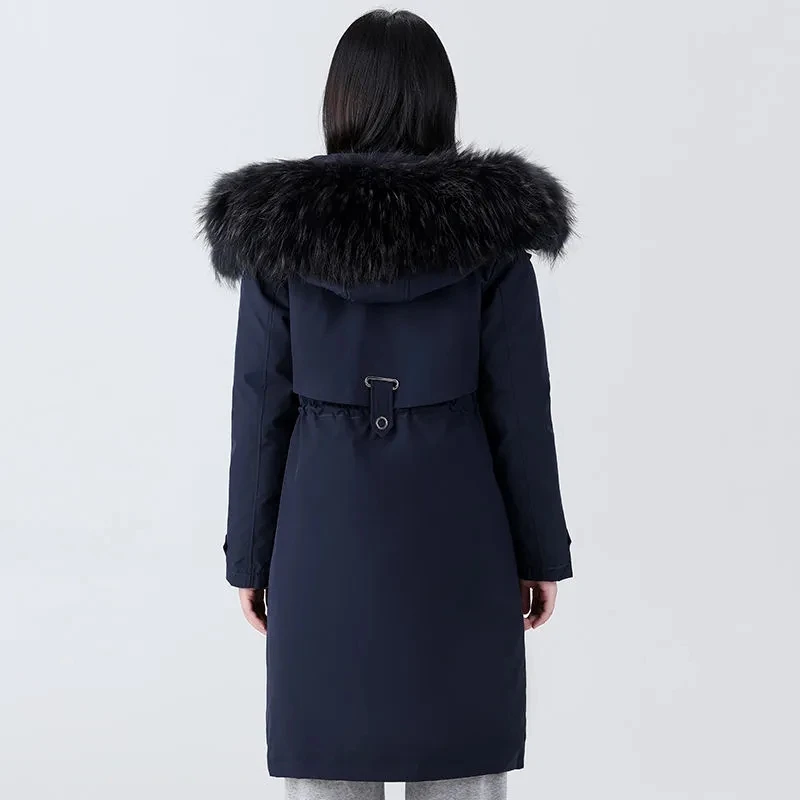 Down Jacket Womens 2022 Korean Fashion Slim All-match Casual White Duck Down Coat Women Large Size Thick Warm Long Parkas