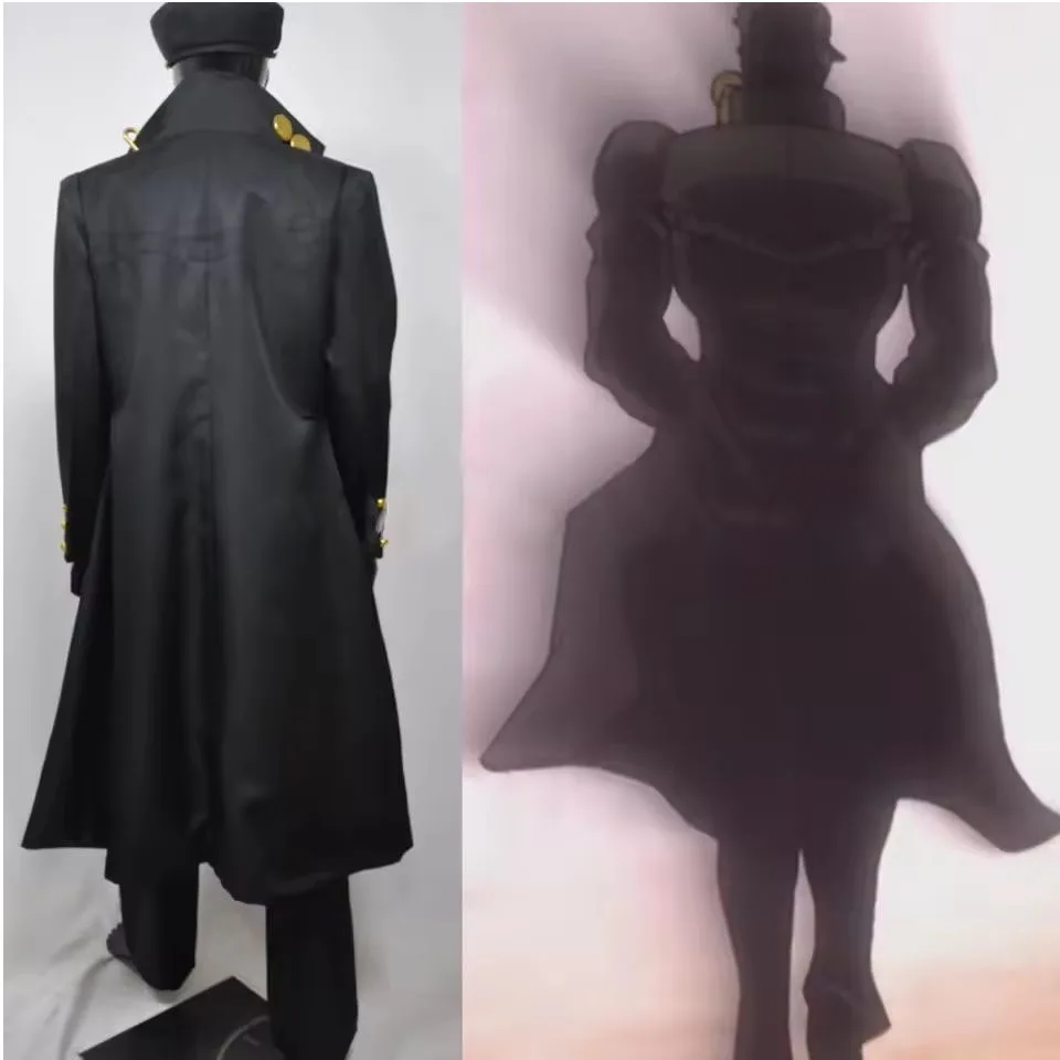 Фото В НАЛИЧИИ: Часть 3. Костюм для косплея Stardust Crusaders Куджо Джотаро (черная униформа) для тематической вечеринки на Хэллоуин №3