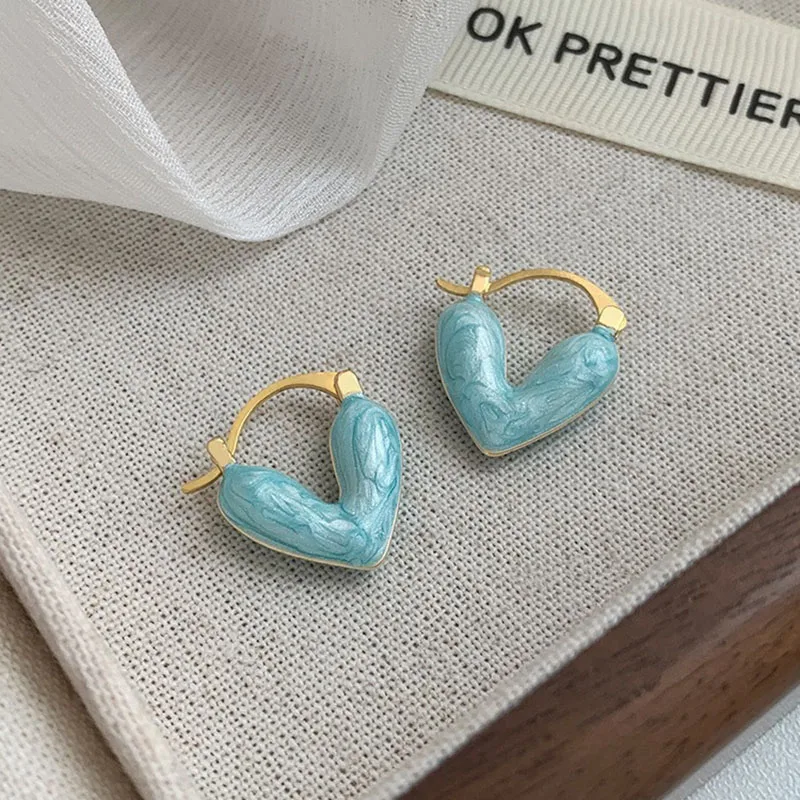Popular Fashion Love Earrings Cute Style Heart-Shaped Earrings Simple Temperament Birthday Gift To Women's Fine Jewelry