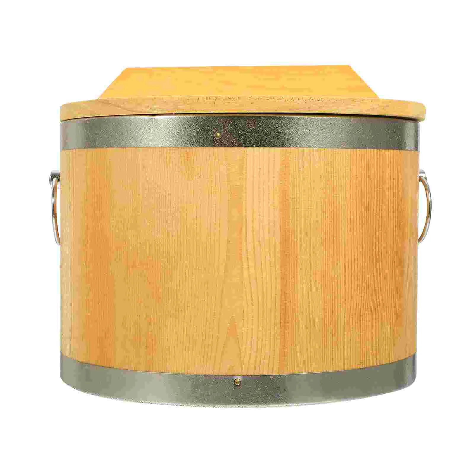 

Sushi Barrel Storage Bowl Tubs Lids Cooked Rice Mix Lidded Mixing Big Eater Wood Holder Serving Bucket