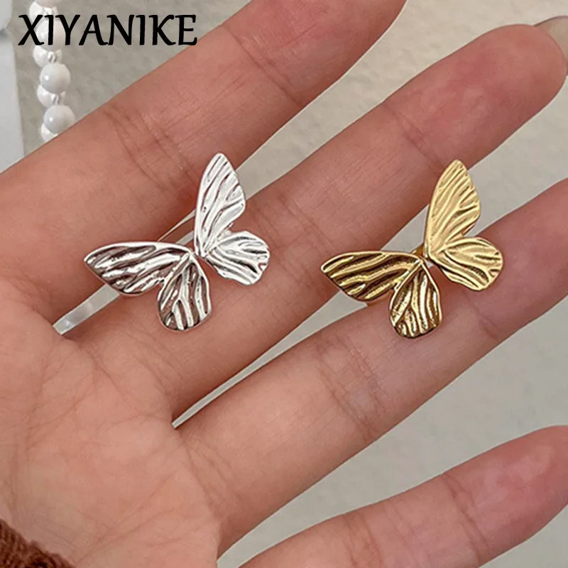 

XIYANIKE 2023 Insect Butterfly Open Cuff Finger Rings For Women Girl Luxury Fashion New Jewelry Friend Gift Party anillos mujer