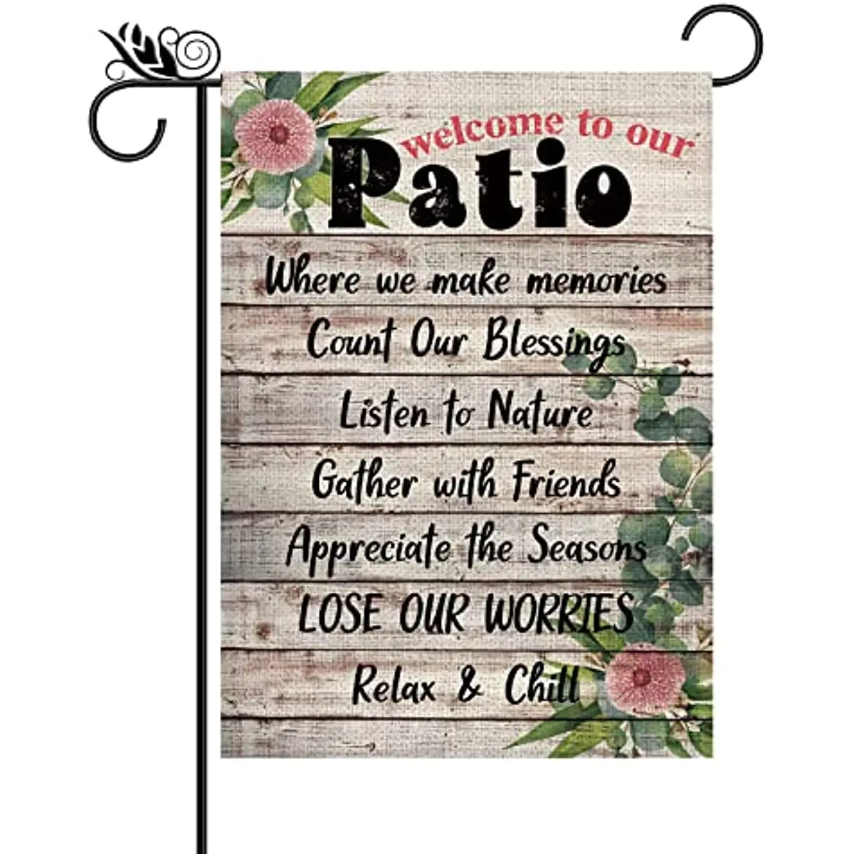 

New Summer Garden Flag Welcome to Our Patio Seasonal Home Yard Outdoor Decor Vertical Double Sided 12 x 18 Inch