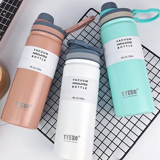 

530 / 750ml Thermos Cup 304 Stainless Steel Portable Leakproof Longlasting Insalution Water Cup Vacuum Flasks Sports Thermoses