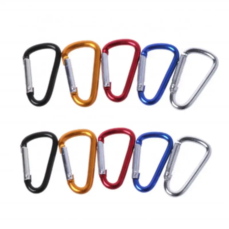 

Colorful Carabiner Keychain Alluminum D-ring Buckle Spring Carabiner Snap Hook Clip Keychains Outdoor Camping Climbing