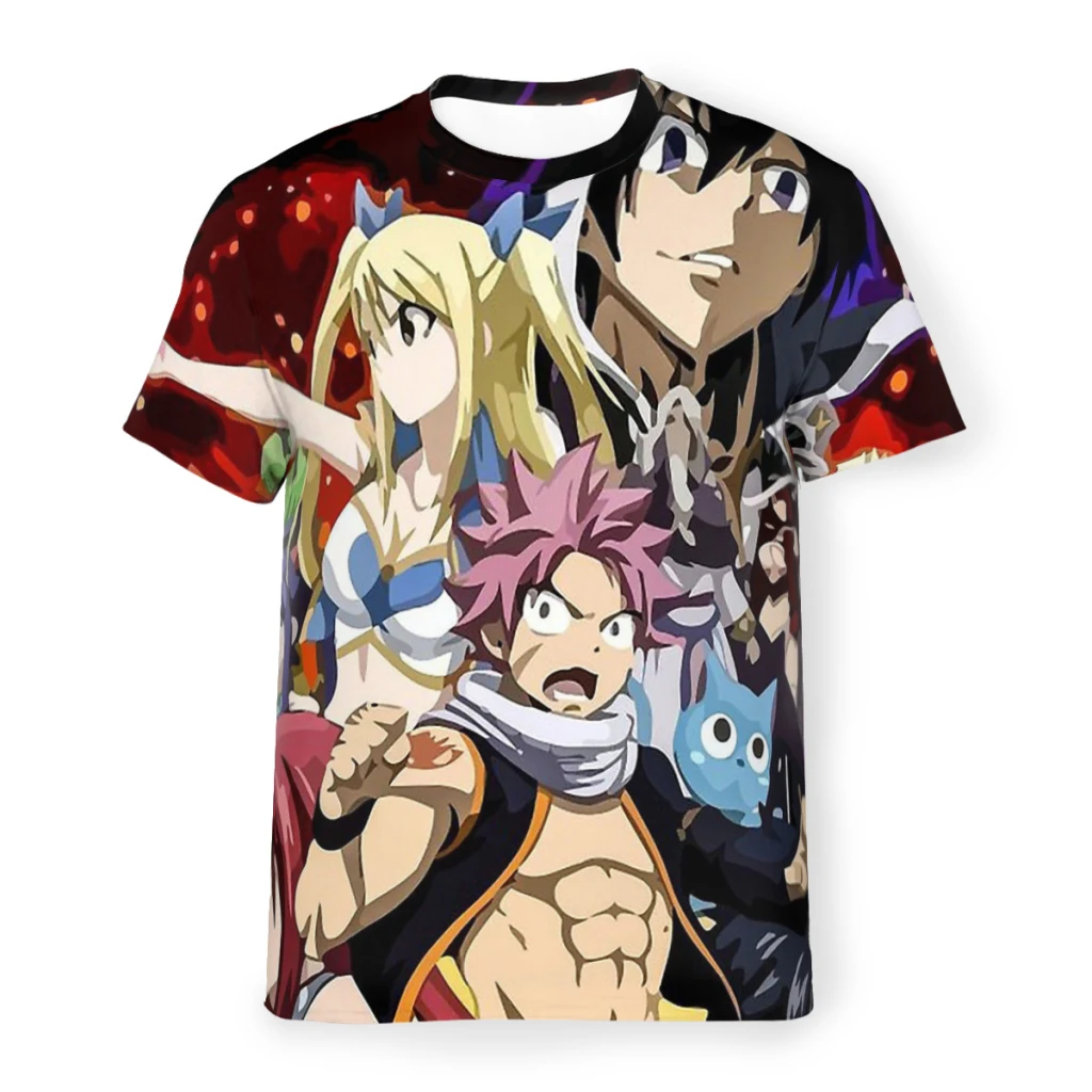 

Fairy Tail Natsu Lucy Erza Gray Anime Characters Special Polyester TShirt Top Quality New Design Thin T Shirt Short Sleeve