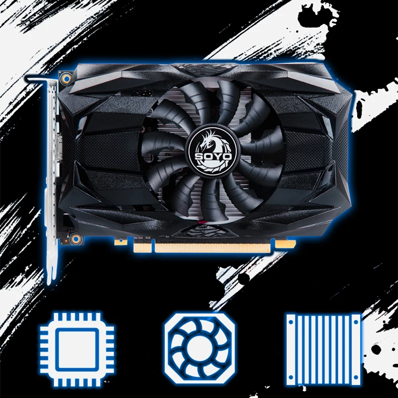 Игровая видеокарта SOYO RX 550 4G GPU GDDR5 14 нм HDMI dp-dvi 128 бит |