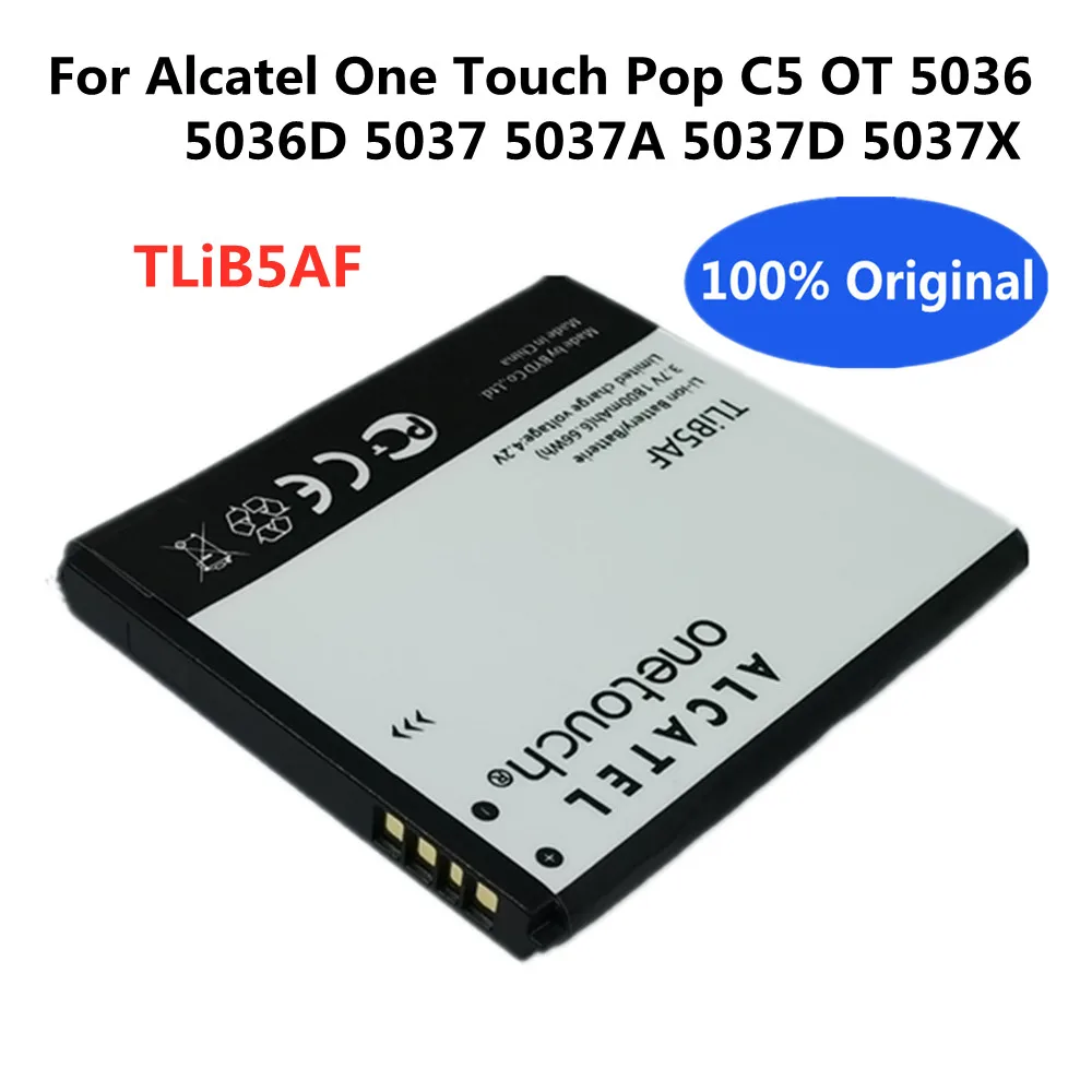 Новый оригинальный аккумулятор TLiB5AF для сотового телефона Alcatel One Touch Pop C5 OT 5036 5036D 5037 5037D 5037A 5037X, высококачественные батареи