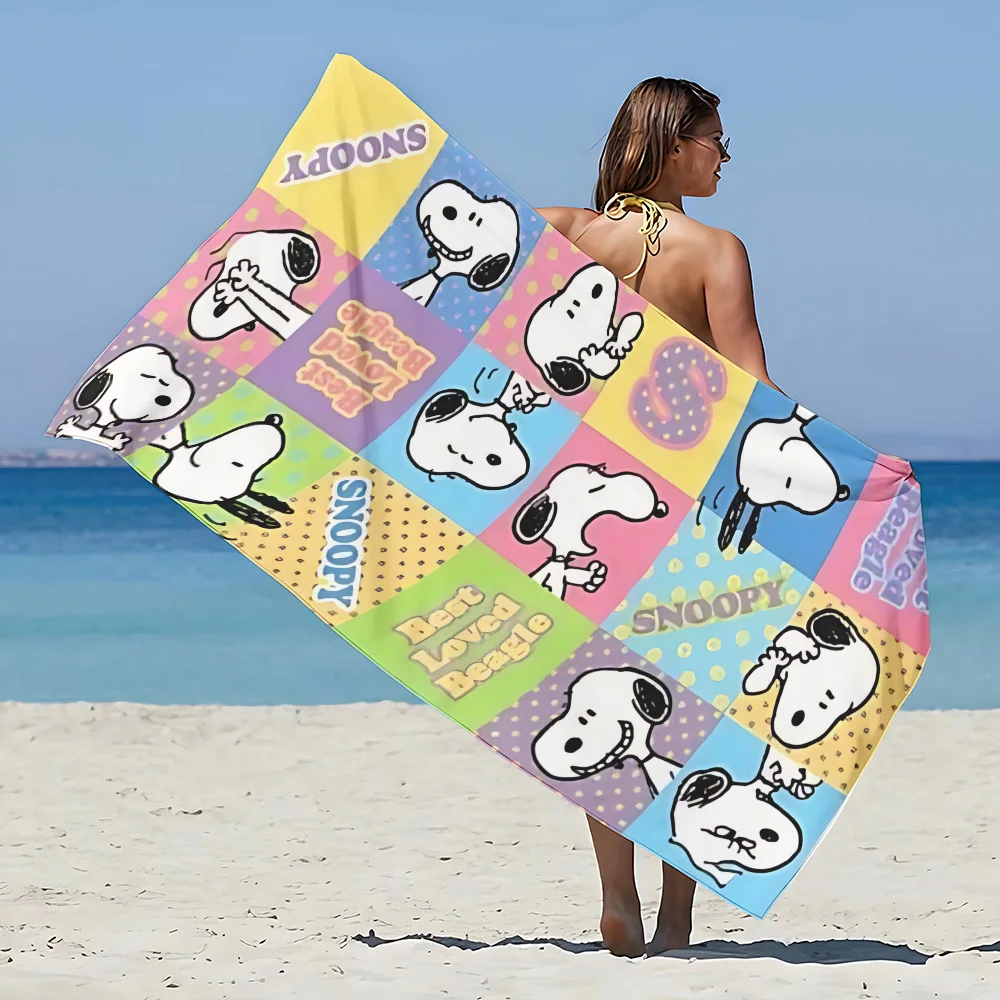 Пляжное полотенце с рисунком собаки Snoopies из микрофибры быстросохнущие