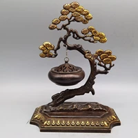 china decorated incense burner guest greeting pine bronze copper gilding plum tree statue home collectible metal crafts