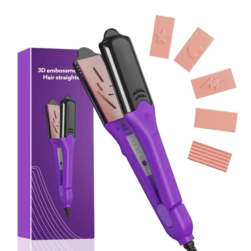 

Профессиональный Выпрямитель для волос с 3D изображением, утюжок для имитации волос, выпрямитель с 3D тиснением, электрический щипцы для волос, инструменты для укладки