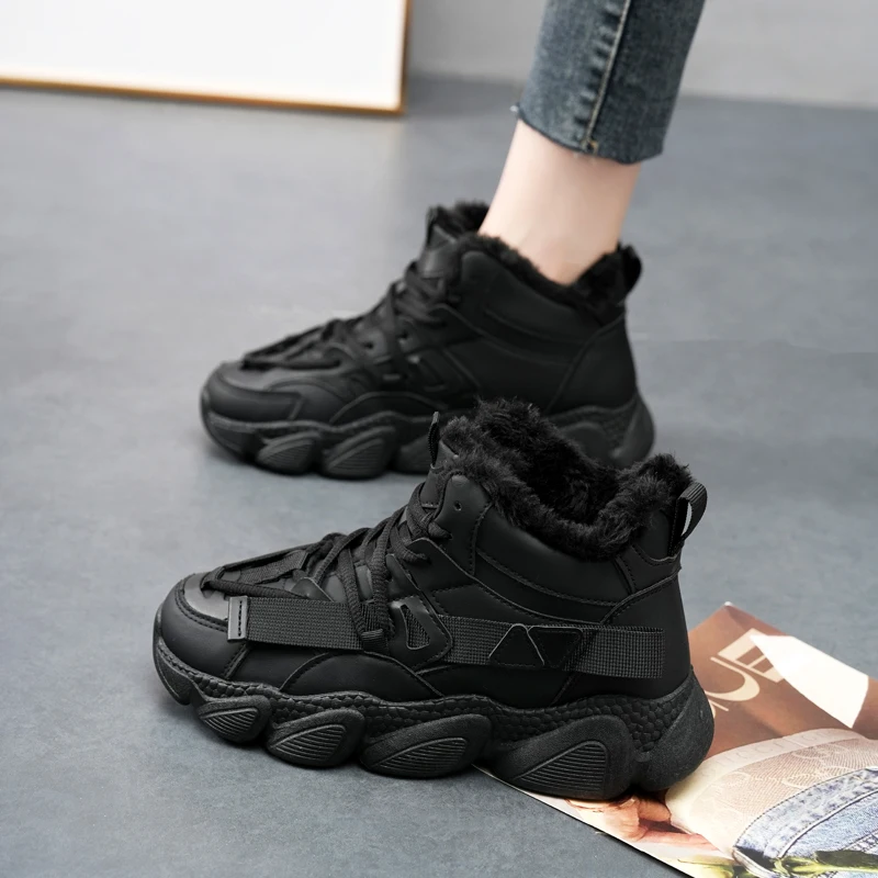 Женская неуклюжая хлопковая обувь на толстой подошве зимняя рабочая STQ толстые