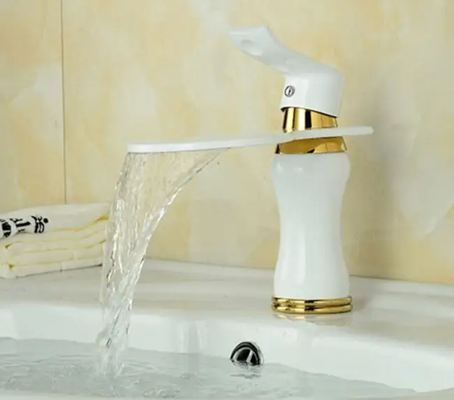 

Vidric Waterfall bathroom faucet hot and cold water basin taps mixer washbasin single handle single hole faucets tap home suppli