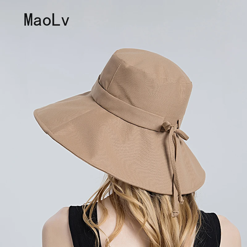 Панама женская с защитой от ультрафиолета модная пляжная шляпа солнца козырьком