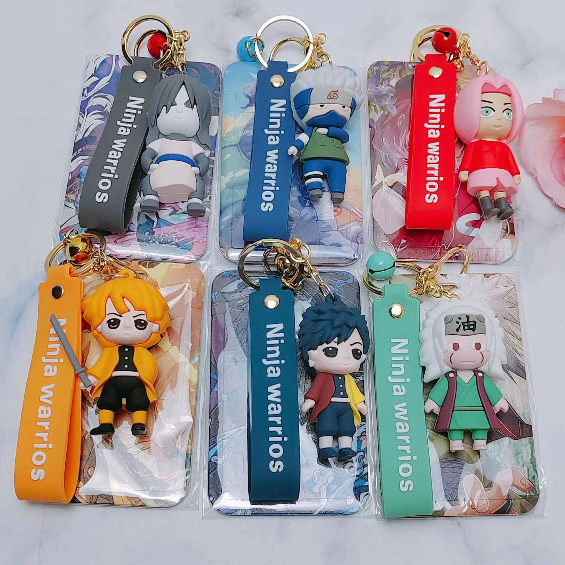 

Cartoon Anime Demon Slayer 3D Figure Keychain Kimetsu no Yaiba Lanyard Key Rings Acrylic Trinket Props Bag Doll Key Buckles