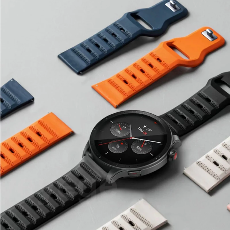 20mm 22mm Watch Strap For Amazfit Bip 3 3Pro GTR2 3 4 GTS 2e 3 4 4mini Silicone Band For Samsung Galaxy Watch 3 4/5/5Pro 42 46MM