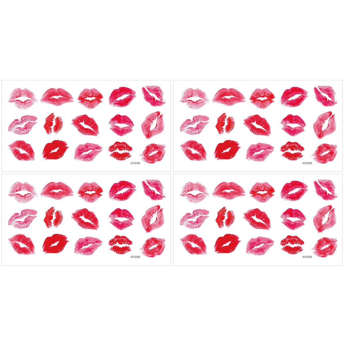 

4 Sheets of Valentines Wall Sticker Red Lip Wall Home Sticker for Anniversary Party