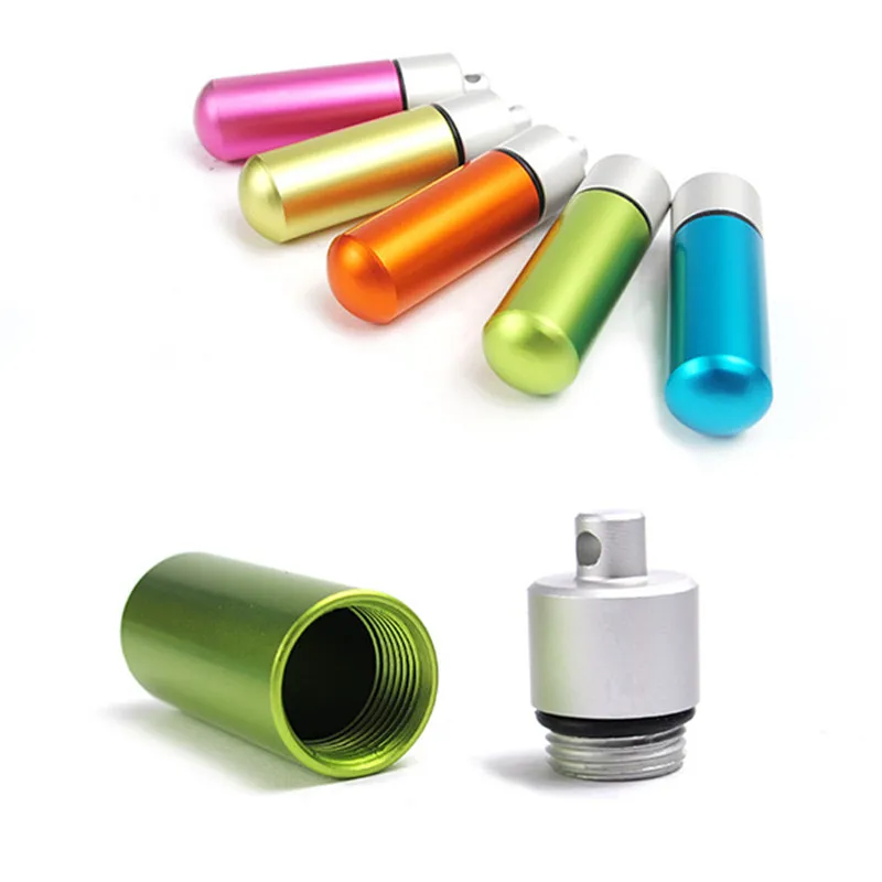 

Emergency Capsule Bottle Portable Waterproof Capsule Seal Bottle Aluminum Alloy Canister Outdoor Survival Pill Tank Container