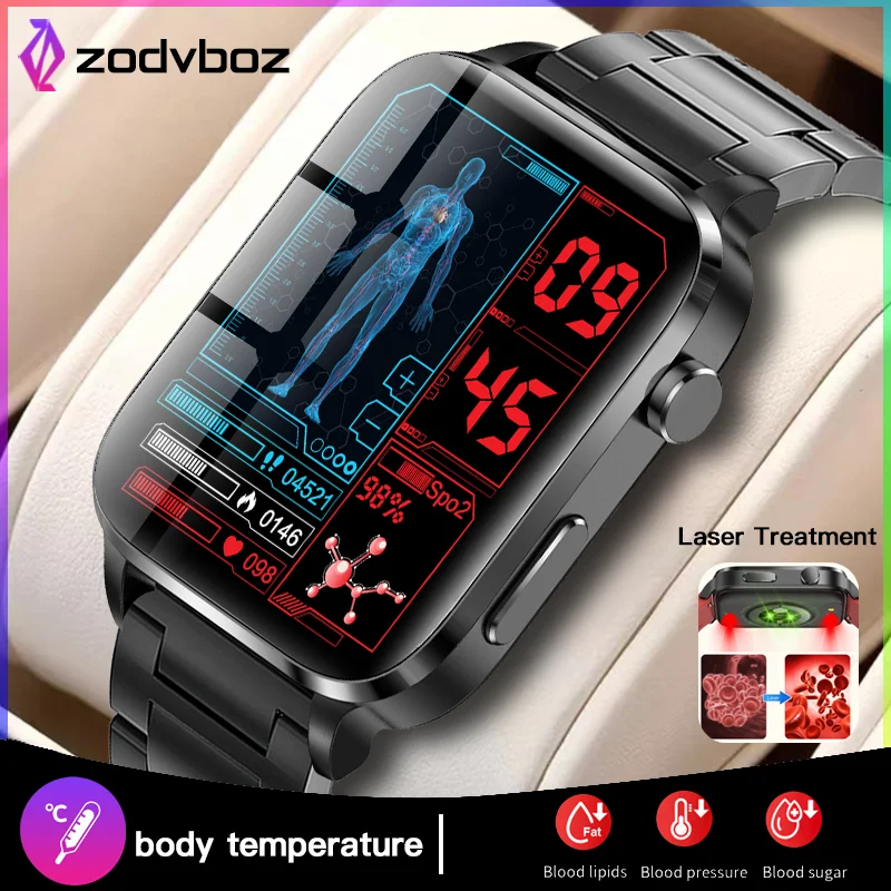 

2022 New Sport Smart Watch Men Laser Assisted Therapy Three High Blood Pressure Monitoring IP68 Waterproof Smartwatch For Xiaomi