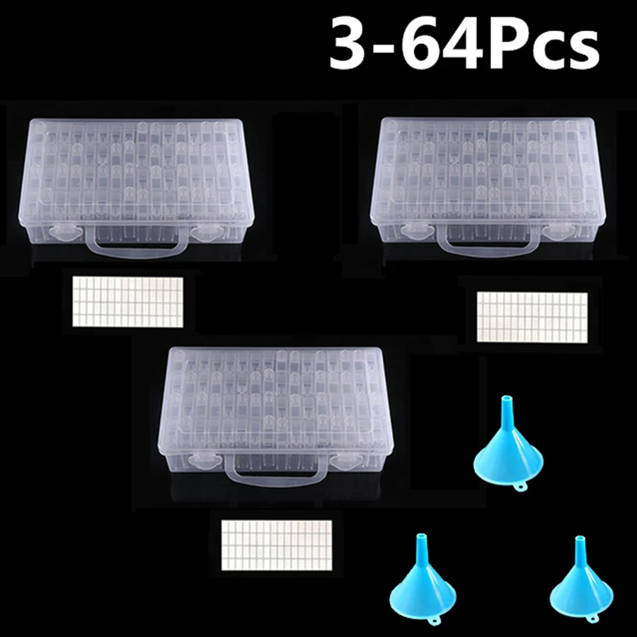 

28/56/64/128 Pcs Slot Diamond Painting Tools Accessories Beads Container Kits Storage Organizer Stone Storage Convenience Box