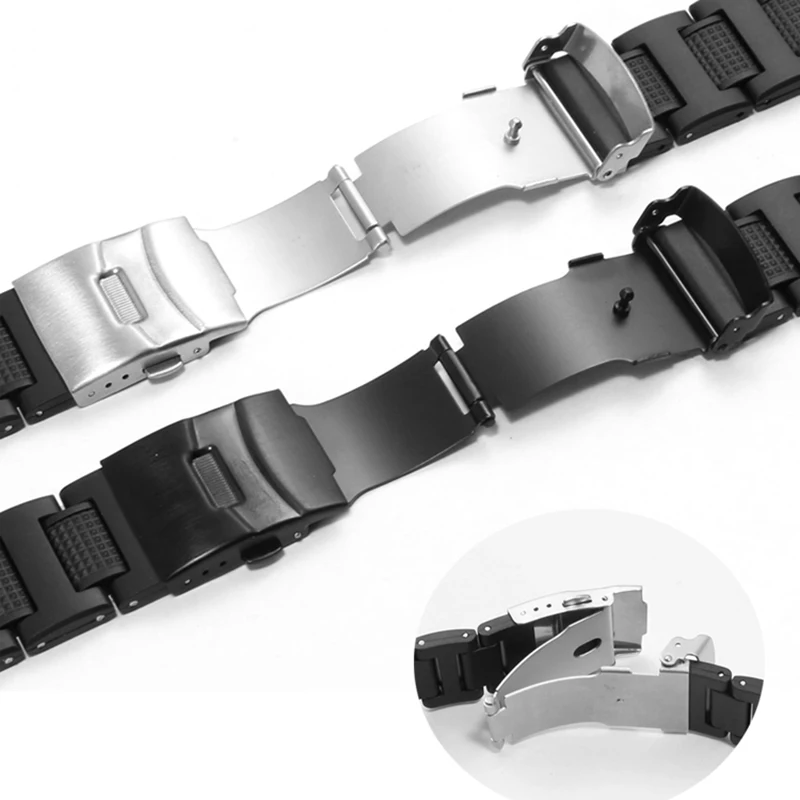16mm Plastic Rubber Watch Band For Casio GW-A1100FC GW-A1000 GW-4000 GA-1000 Strap Stainless Steel Bucke Men Accessories