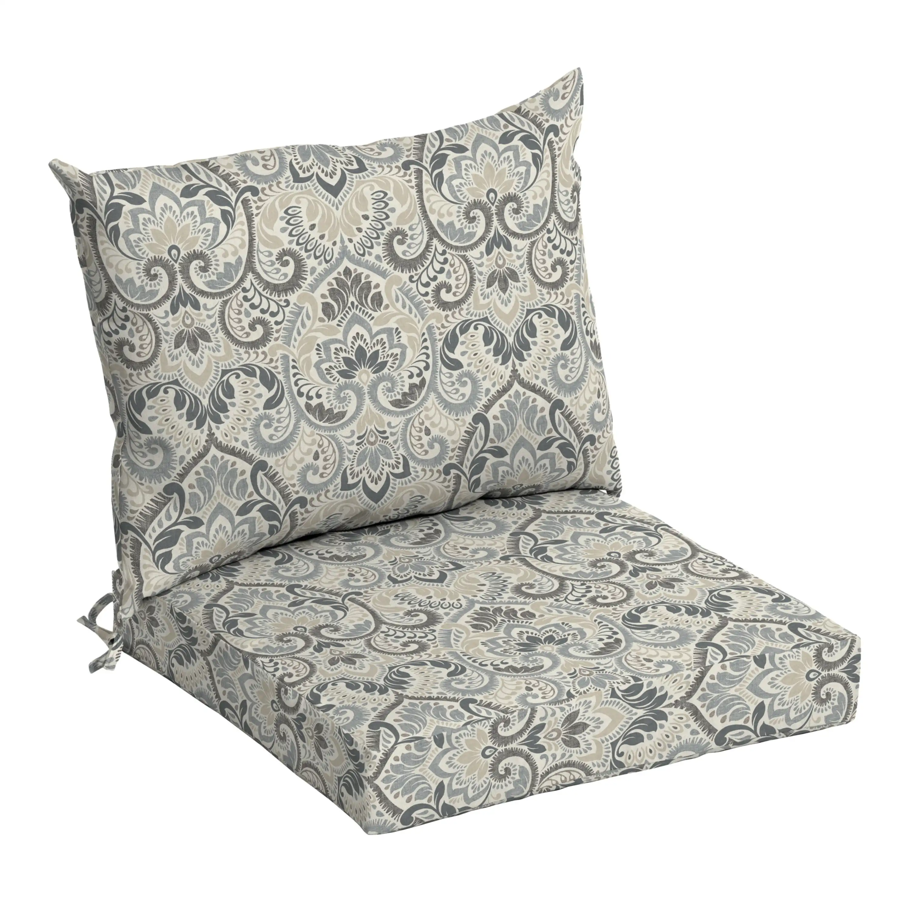 

Arden Selections Outdoor Dining Chair Cushion Set 21 x 21, Sapphire Aurora Blue Damask