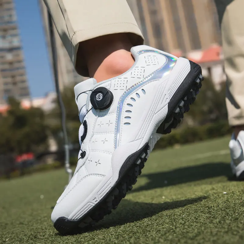 Водонепроницаемые мужские туфли для гольфа кожаные теннисные нескользящие