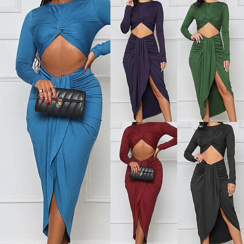 

Spring/Summer 2023 New Women's Dress Elegant Design Round Neck Long Sleeve Dress