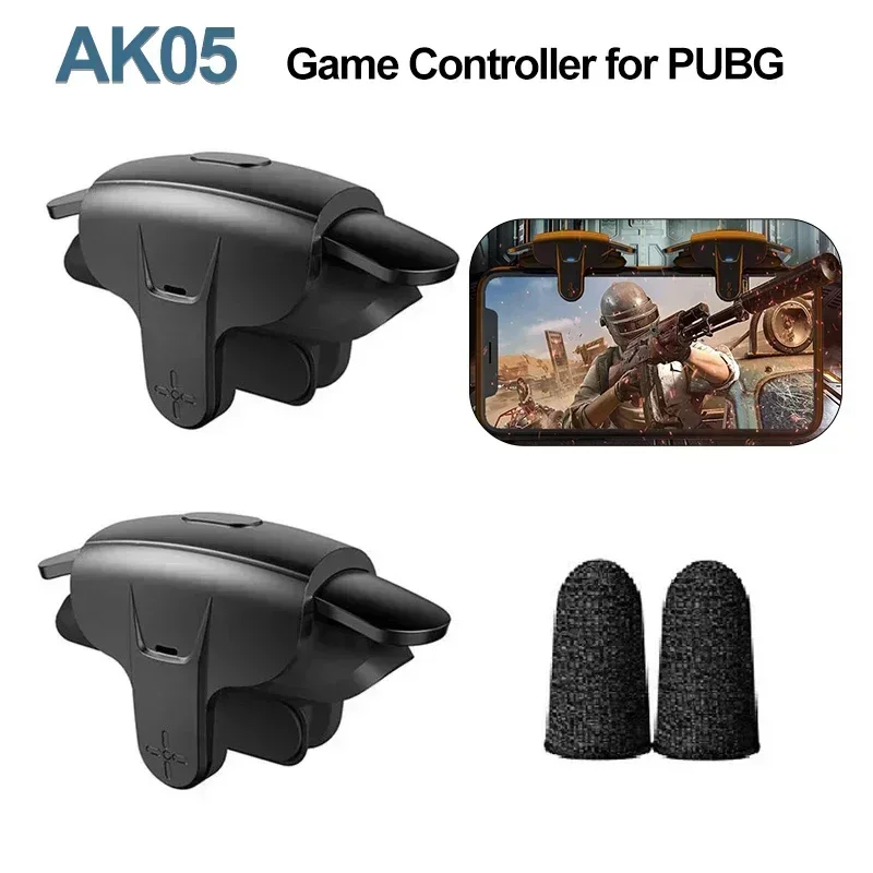 Фото MEMO AK05 игровой триггер для мобильного телефона L1 R1 Aim Shooting, кнопки из сплава, геймпад, джойстик для игрового контроллера IOS Android PUBG №1