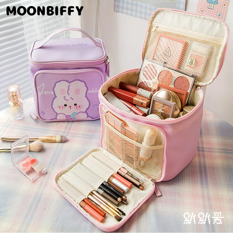 

Kawaii Cosmetic Bag Women Big Capacity PU Waterproof Travel Wash Toiletries Storage Case Cute Portable Beauty Makeup Storage Box