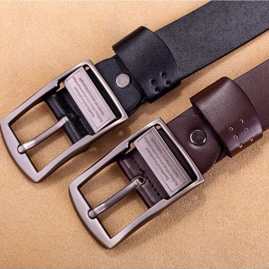 Новый кожаный мужской ремень модный металлический сплав с пряжкой для взрослых