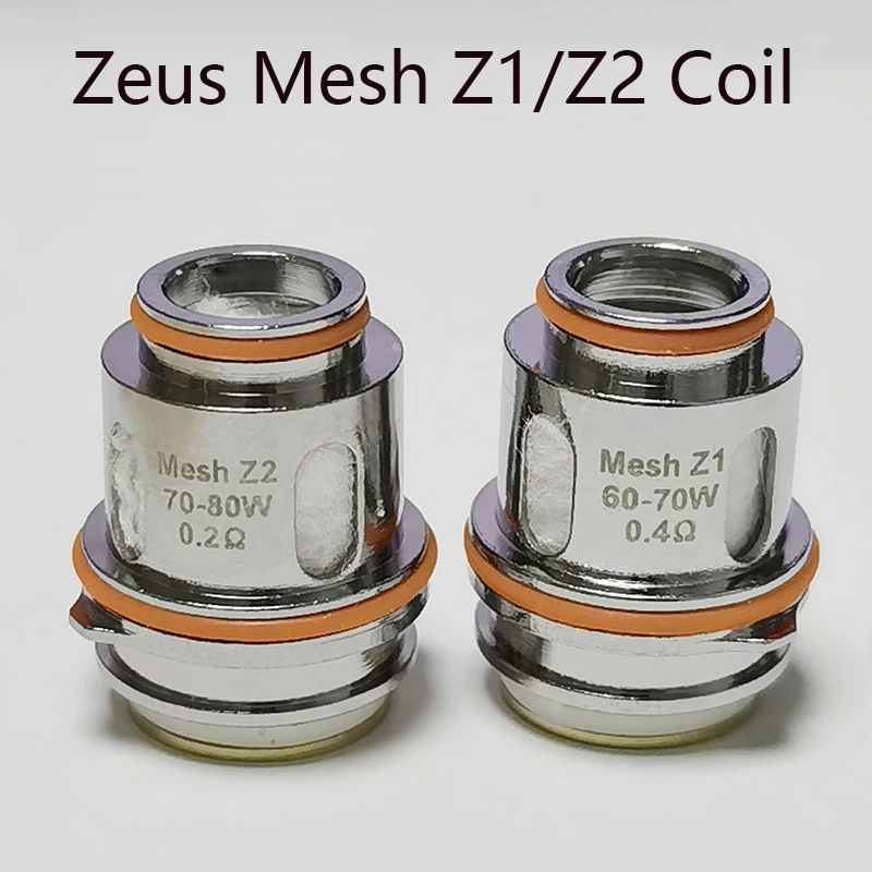 

5 шт. сменная катушка Zeus Mesh Z1 0,4 Ом/Z2 0,2 Ом, катушка для резервуара Zeus Sub Ohm подходит для резервуара aegis legend