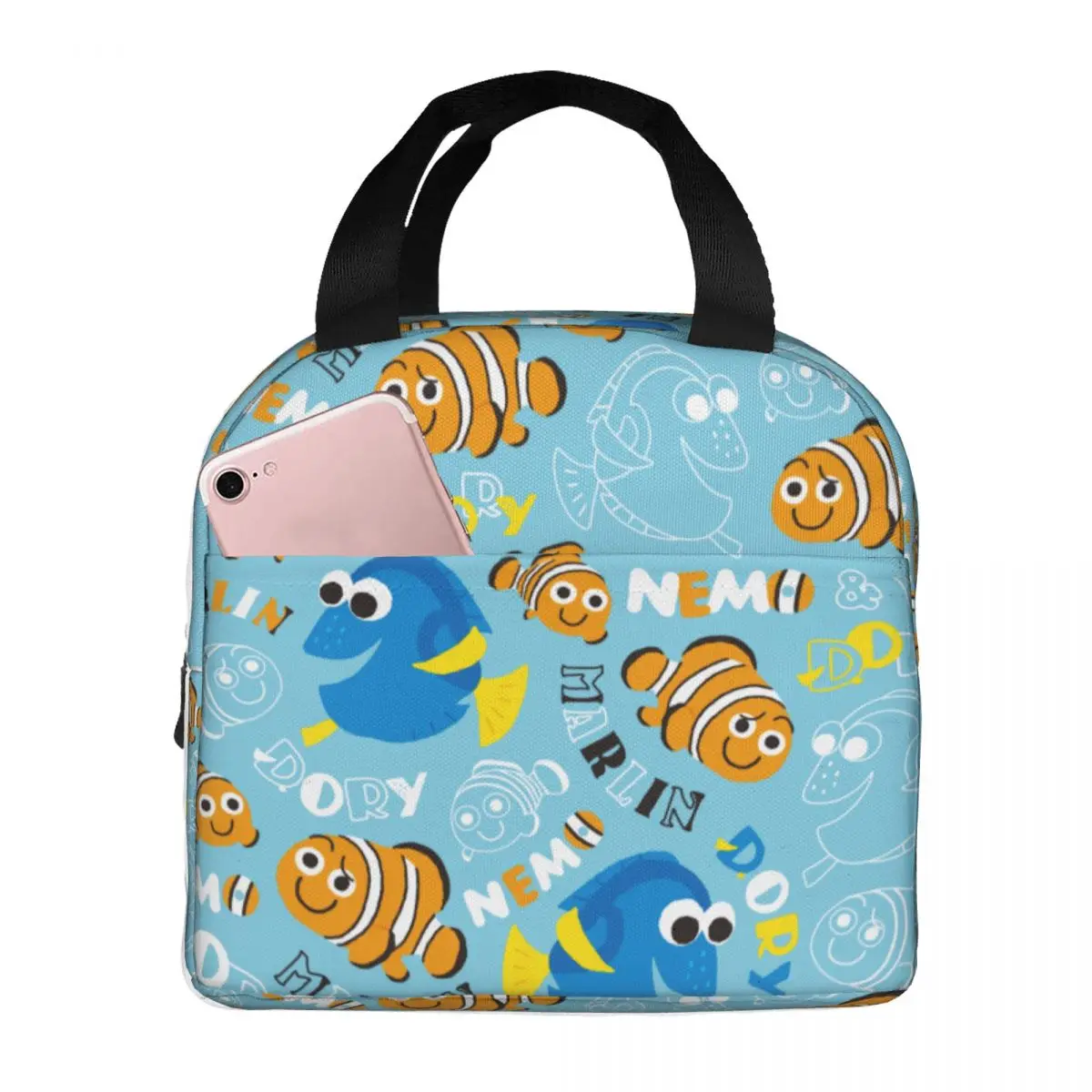 Изолированные сумки для обедов с рисунком Немо и Термосумка многоразовая