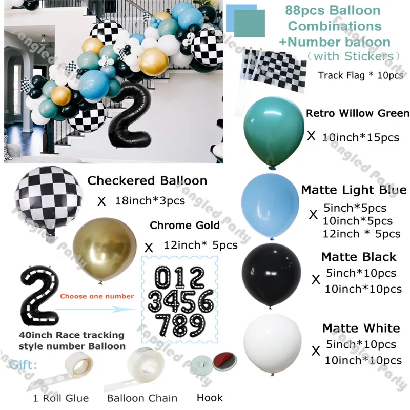 88 шт. детский гоночный автомобиль в стиле ретро |