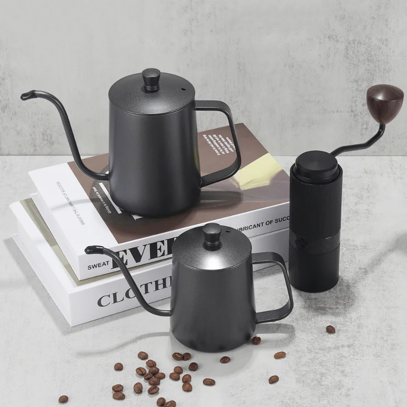 

Drip Kettle 350ml 600ml Coffee Tea Pot Non-stick Coating Food Grade Stainless Steel Gooseneck Drip Kettle Swan Neck Thin Mouth