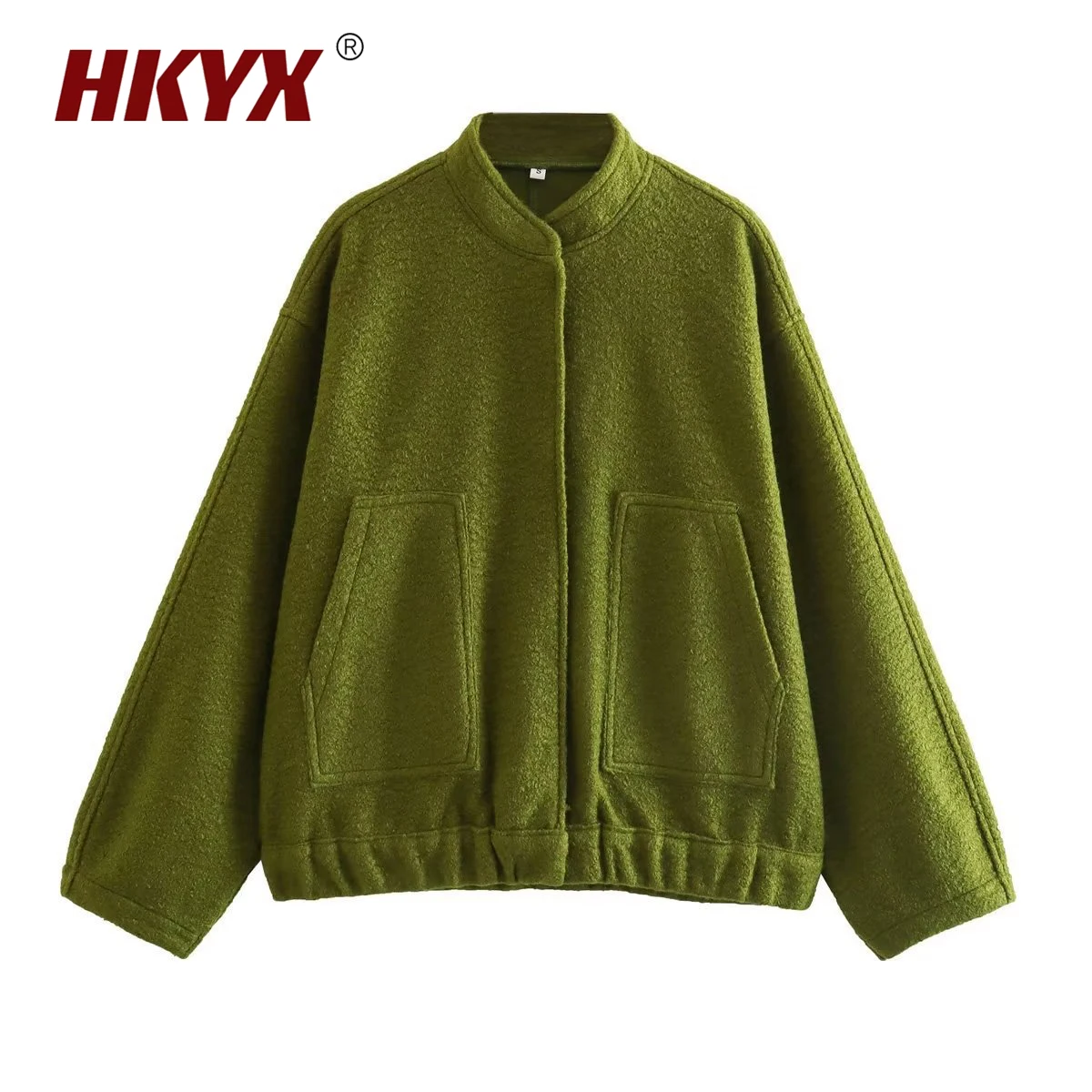 2023 High-quality Women's Solid Color Short Jacket Spring Single Breasted Coat Women's Large Pocket Long Sleeve Coat Warm Jacket