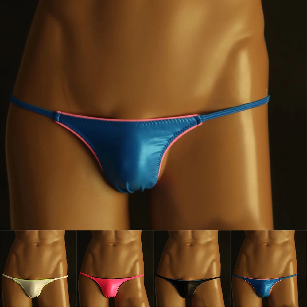 Мужское эластичное нижнее белье из ледяного шелка облегающие стринги дышащее