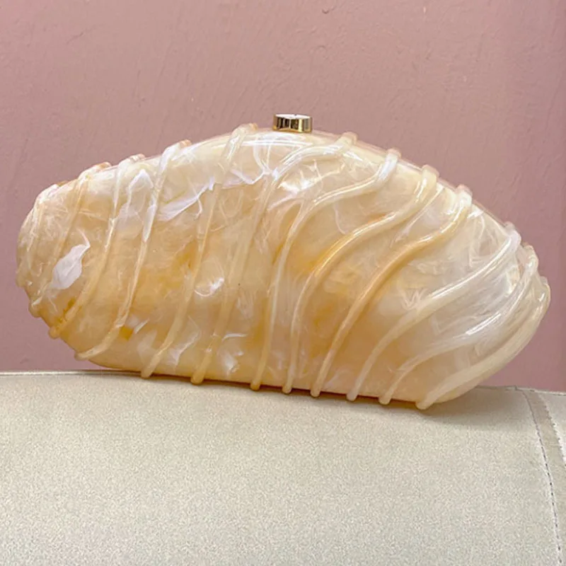 Роскошная акриловая женская сумка с каменным узором модными полосками и простая