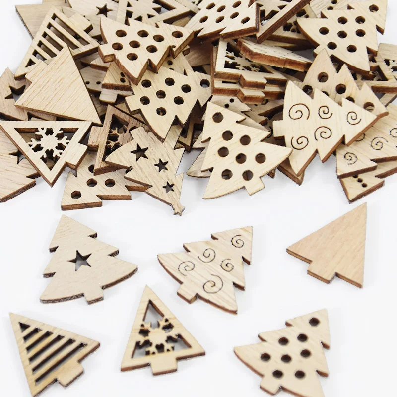 Деревянные рождественские гирлянды-растяжки 50 шт