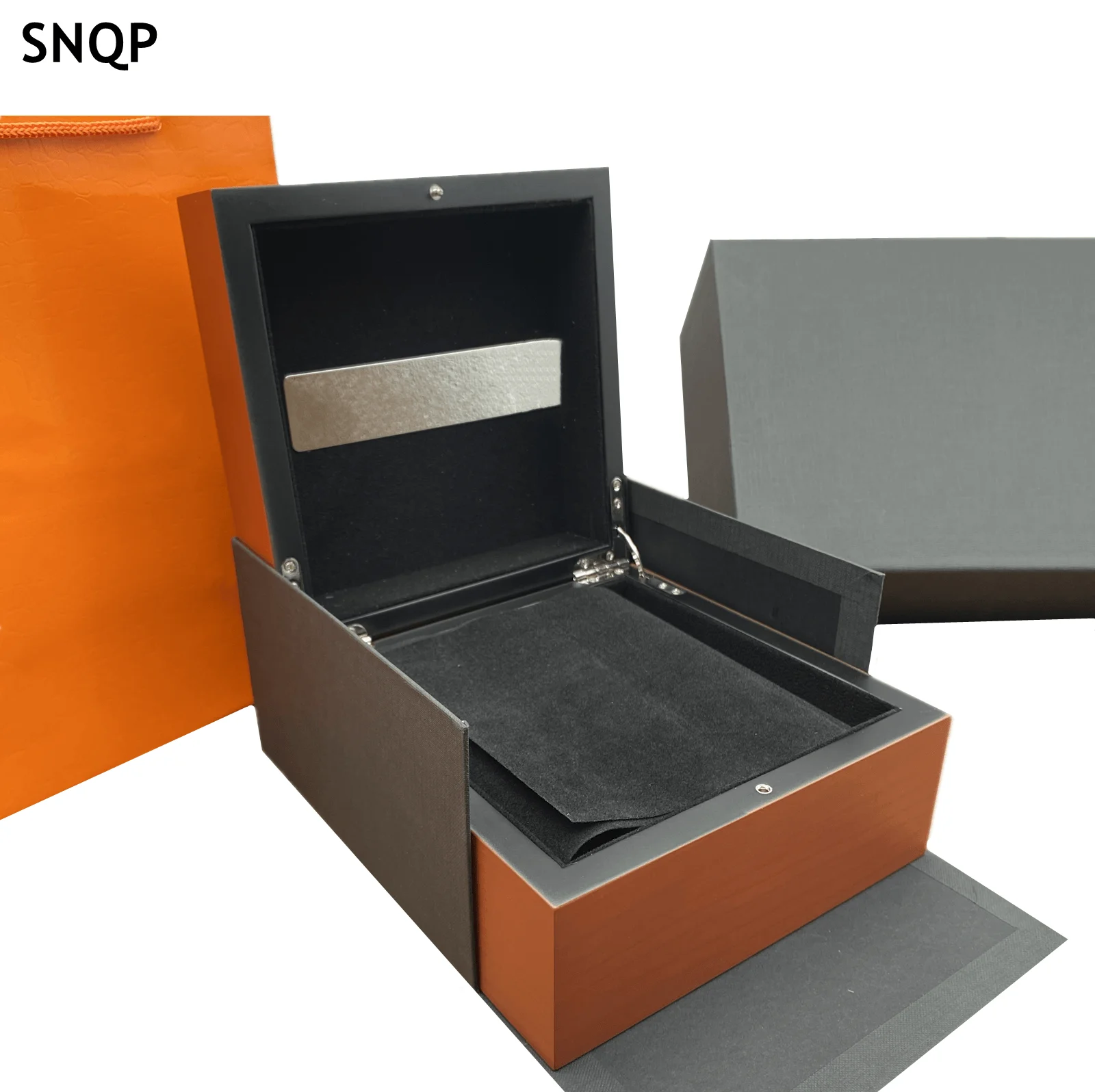 Top Quality Luxury New Squar Woody Watch Boxes For PM Box Watch Card Tags And Papers Luxury Waterproof Watches Can Be Customized