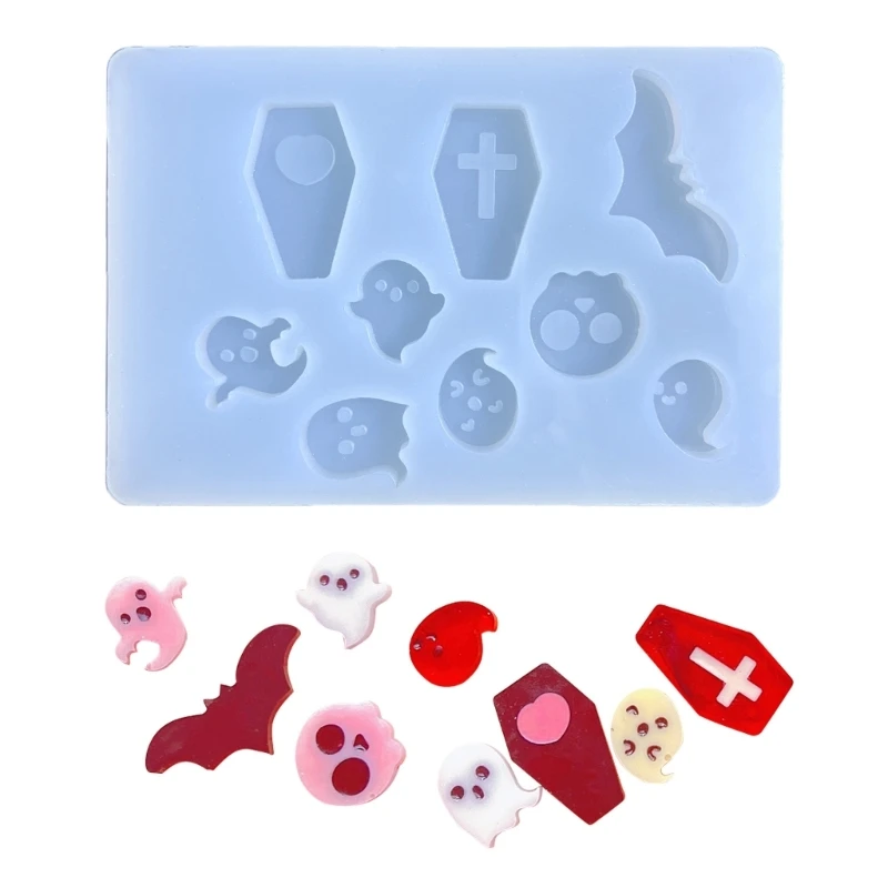 

B36D Silicone Decorations Molds Filler Halloween Crafts Keychain Mold DIY Pendant