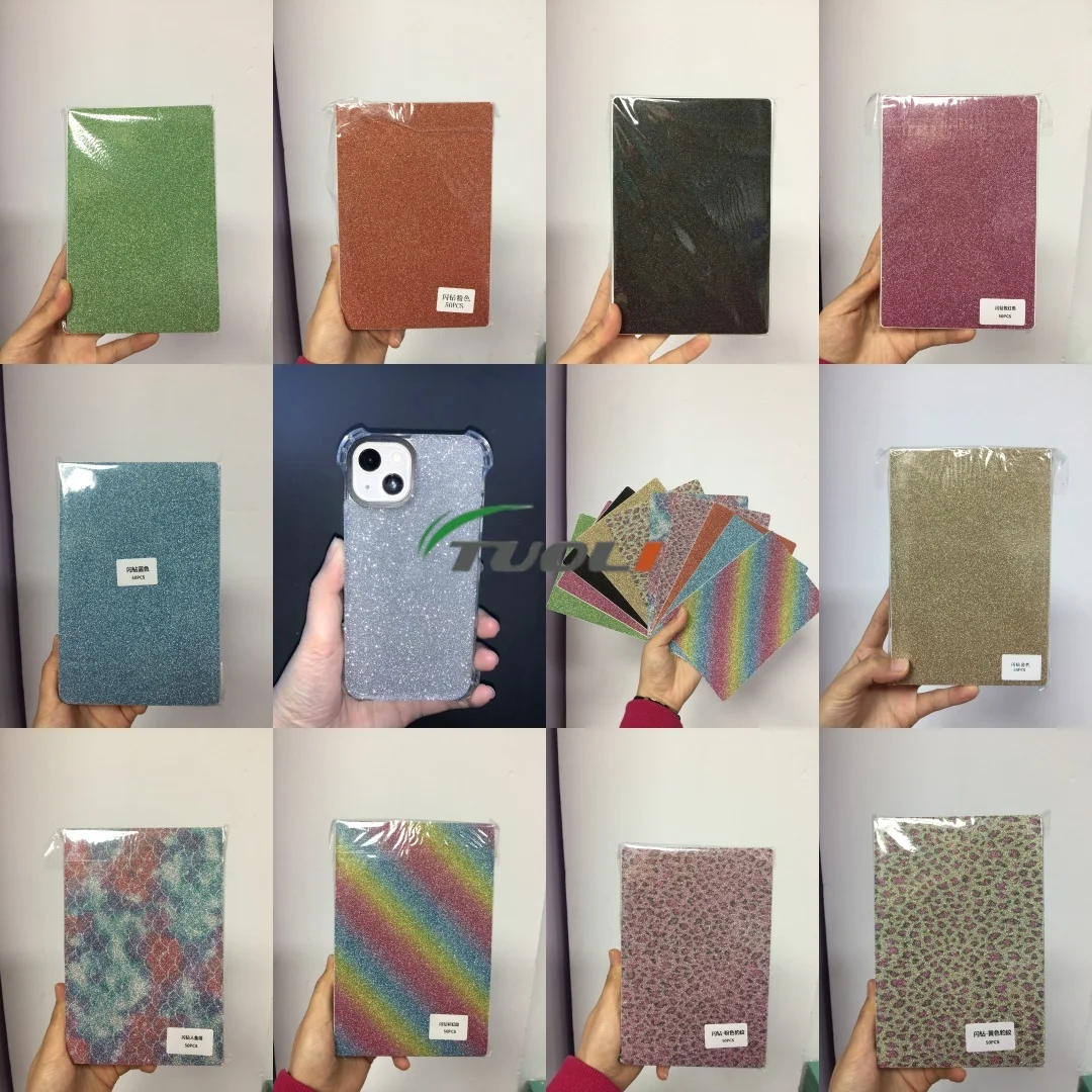 

TUOLI 10 шт. 3D блестящая задняя пленка наклейка лист для режущего станка универсальная прозрачная пленка декоративная задняя крышка