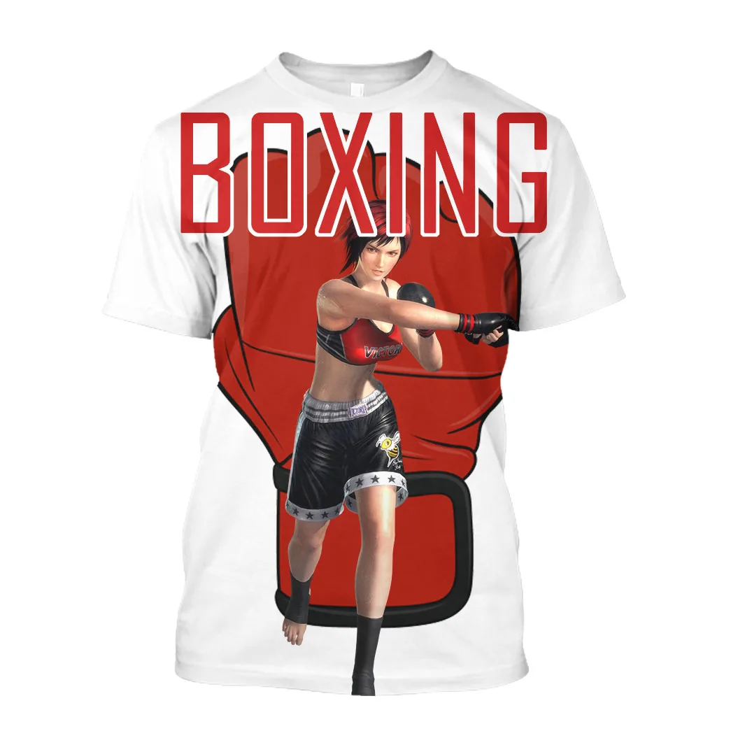 

Jumeast 3D Graphic T Shirts Printed Boxing Gym T Shirt Tekken Muscle Cool Girl Funny Cartoon Anime Manga Sweat 90s Streetwear